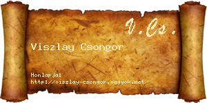 Viszlay Csongor névjegykártya